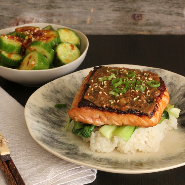 Miso Salmon with Seasoned Sushi Rice